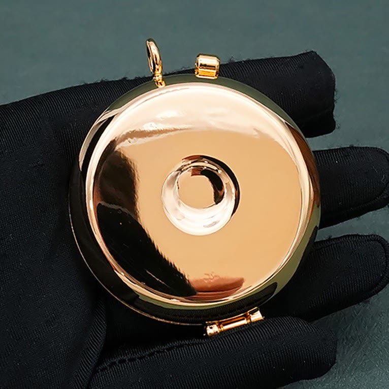 AMUSOUL  Gold-Plated Pyx with Fish and Anchor Design – Portable and Elegant Eucharistic Holder