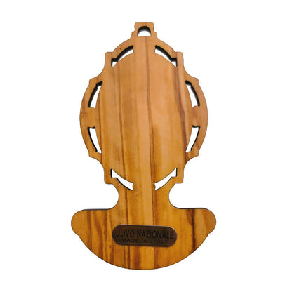 AMUSOUL  Miraculous Medal Holy Water Font Olive Wood Assumption of Our Lady
