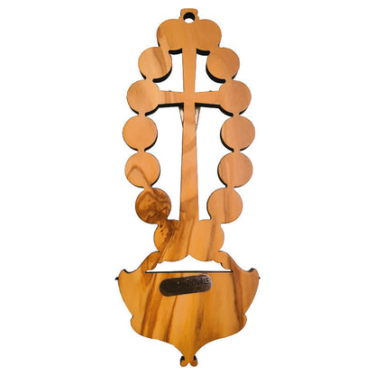 AMUSOUL  Damian Holy Water Font Olive Wood Station of the Cross