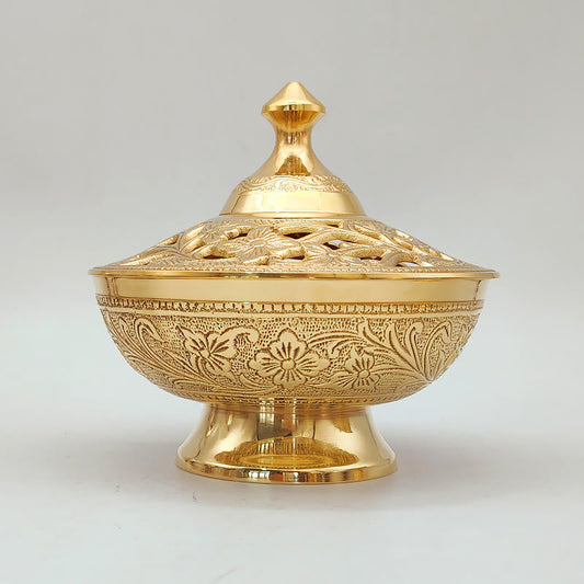 AMUSOUL  Elegant Golden Incense Burner: A Symbol of Reverence and Prayer