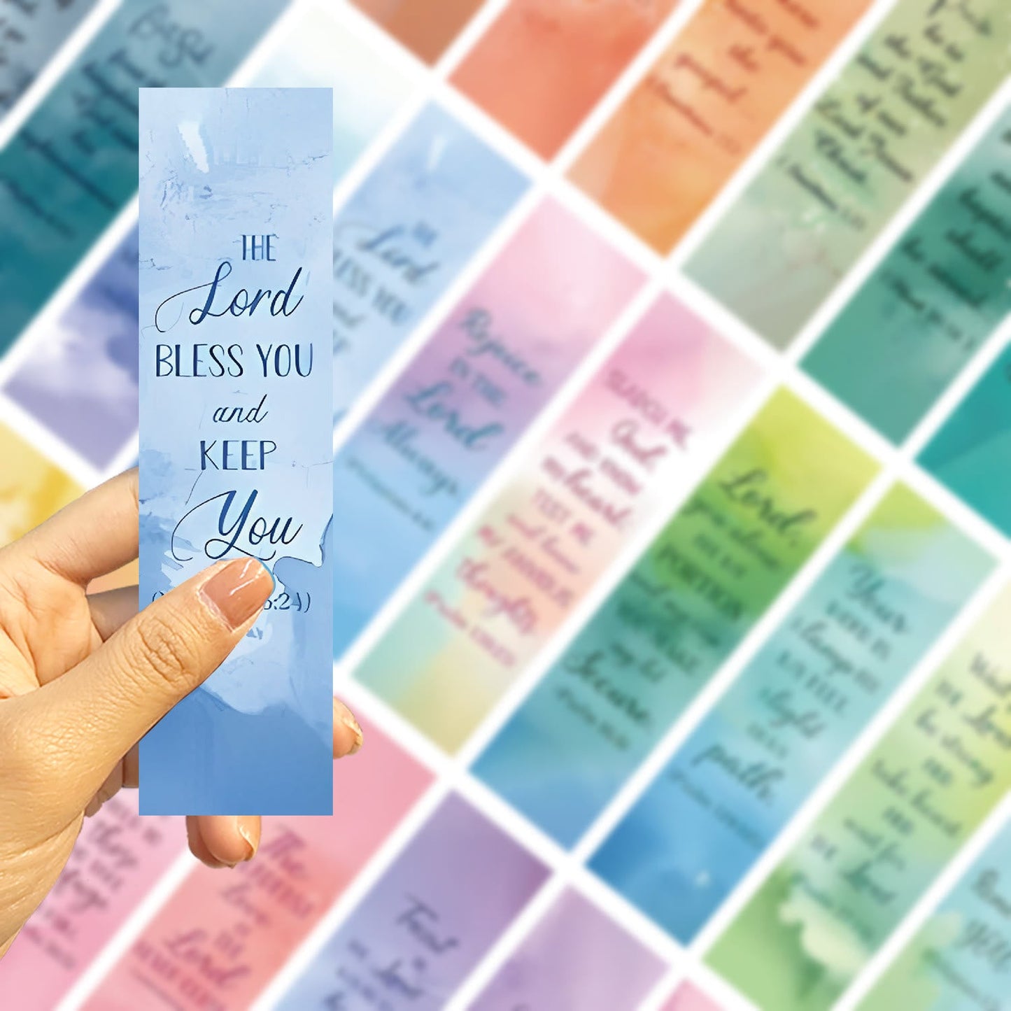 AMUSOUL  30pcs/set Watercolor Bible Verse Inspiring Quotes Bookmark