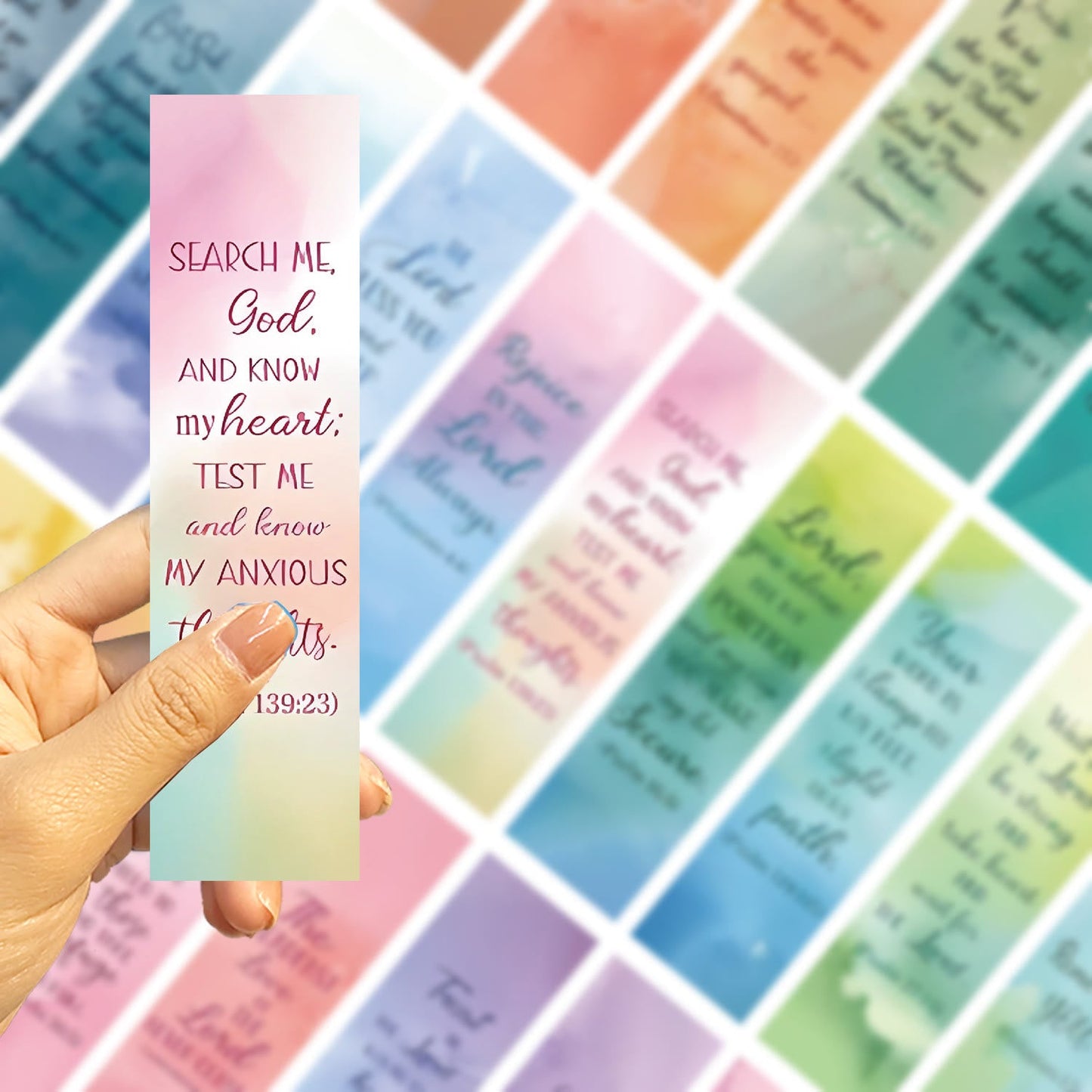 AMUSOUL  30pcs/set Watercolor Bible Verse Inspiring Quotes Bookmark