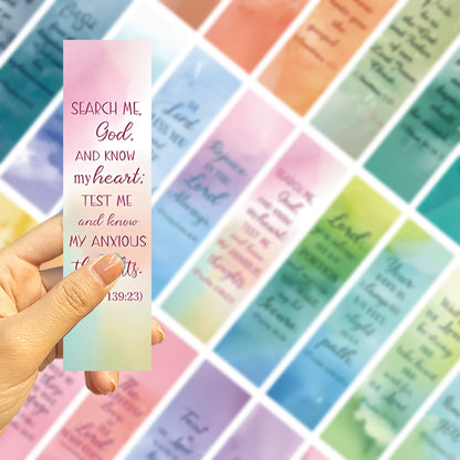 AMUSOUL  30pcs/set Watercolor Bible Verse Inspiring Quotes Bookmark
