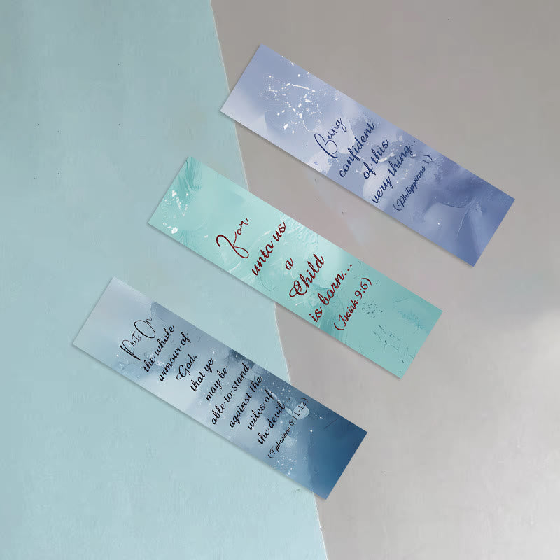 AMUSOUL  30pcs/set Watercolor Bible Verse Inspiring Quotes Bookmark