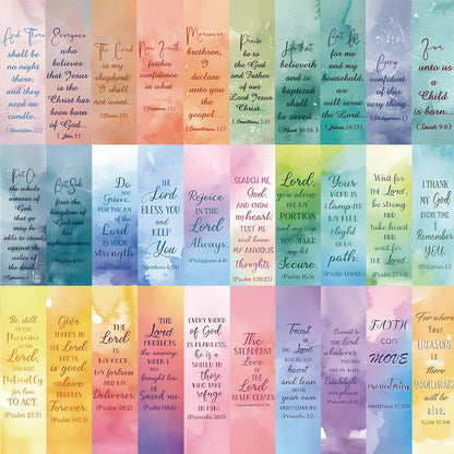 AMUSOUL  30pcs/set Watercolor Bible Verse Inspiring Quotes Bookmark