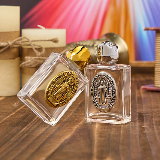 AMUSOUL  Exclusive Crafted St. Benedict Holy Water Bottle - A Vessel of Blessing and Protection