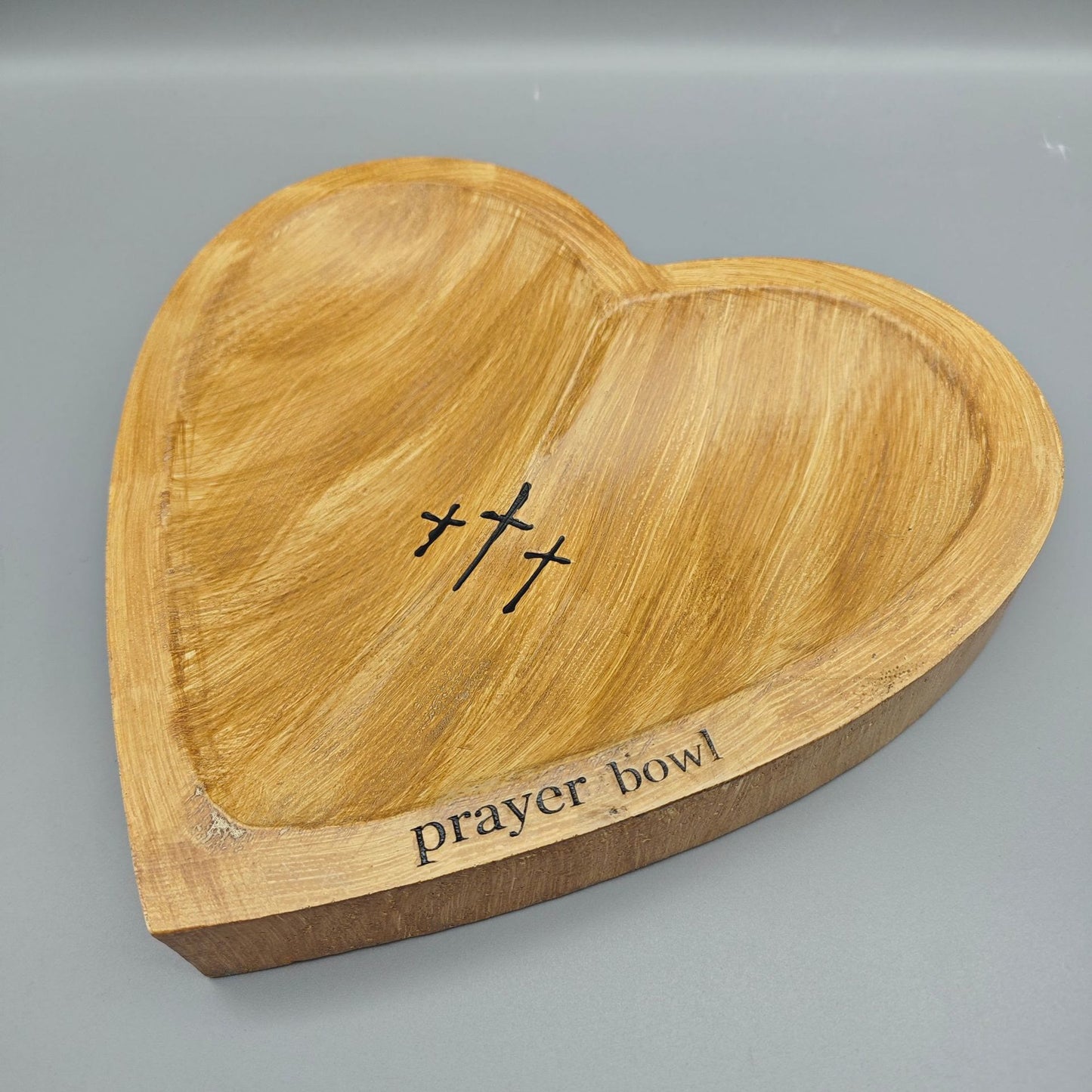 AMUSOUL  Heartfelt Devotion Wooden Prayer Bowl - A Sacred Space for Your Prayers