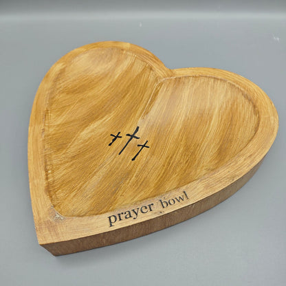 AMUSOUL  Heartfelt Devotion Wooden Prayer Bowl - A Sacred Space for Your Prayers