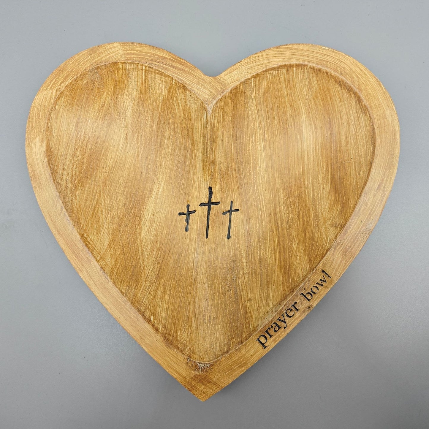 AMUSOUL  Heartfelt Devotion Wooden Prayer Bowl - A Sacred Space for Your Prayers