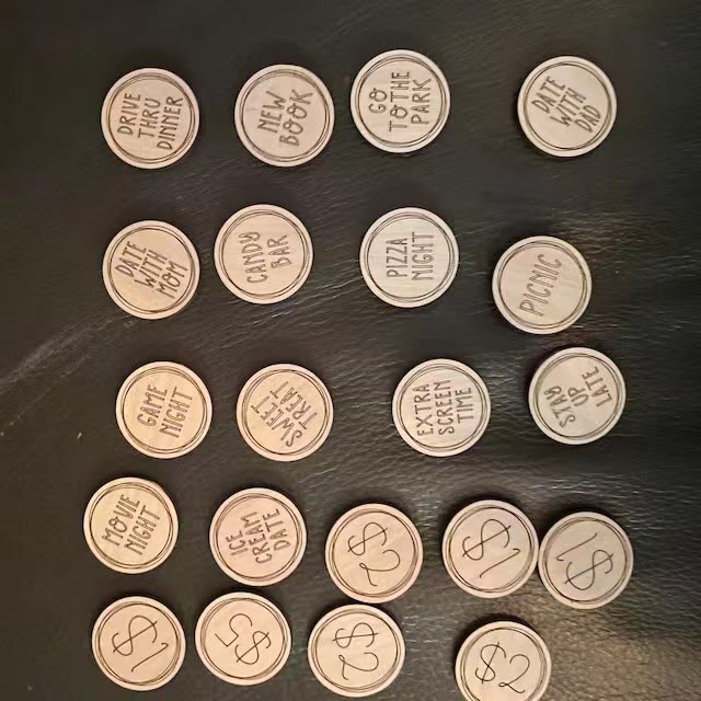 AMUSOUL  Easter Egg Filler - Engraved Bunny Shaped Easter Egg Filler Tokens with Activities