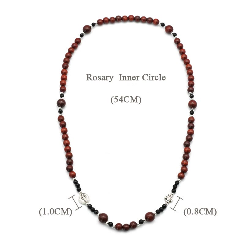 AMUSOUL  6mm Rosewood Three-circle Elastic Bracelet Divine Rosary Beads
