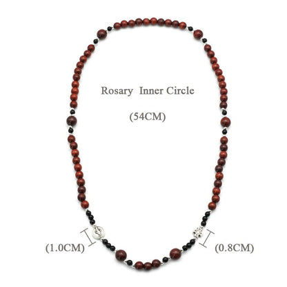 AMUSOUL  6mm Rosewood Three-circle Elastic Bracelet Divine Rosary Beads
