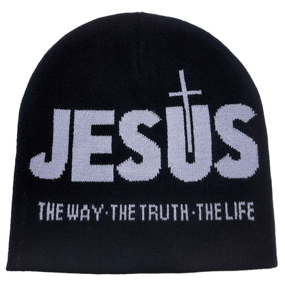 AMUSOUL JESUS Jacquard Autumn/Winter Outdoor Cycling Knit Hat