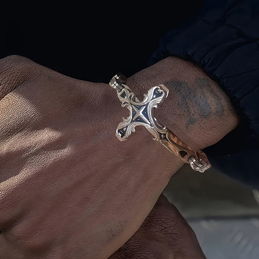 AMUSOUL Iron & Faith Men's Bracelet: Strength and Redemption in Every Link