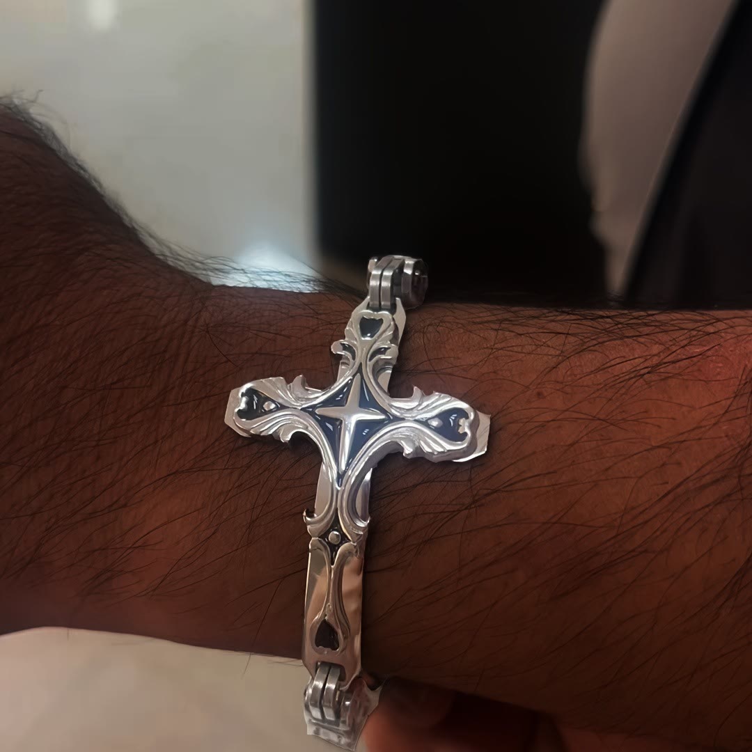 AMUSOUL Iron & Faith Men's Bracelet: Strength and Redemption in Every Link