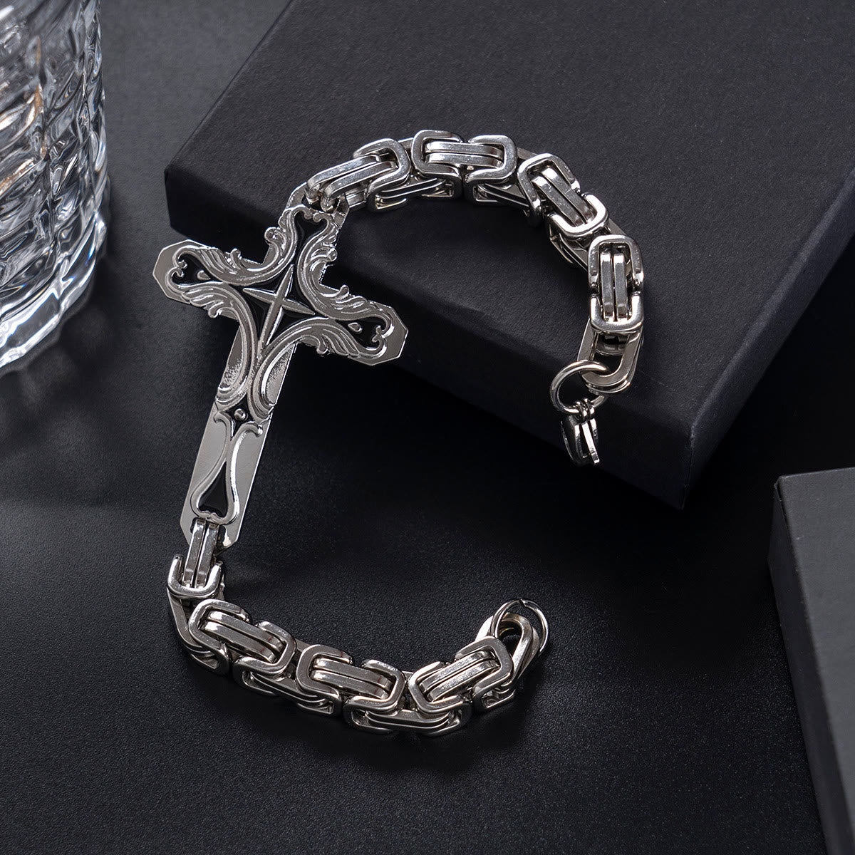 AMUSOUL Iron & Faith Men's Bracelet: Strength and Redemption in Every Link