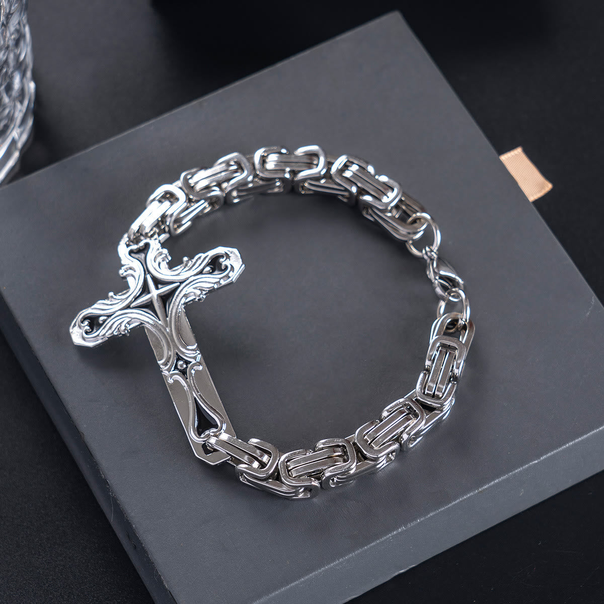 AMUSOUL Iron & Faith Men's Bracelet: Strength and Redemption in Every Link