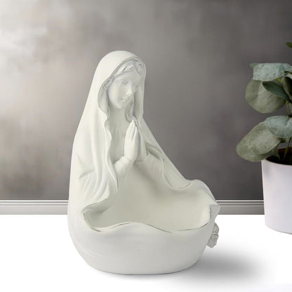 AMUSOUL Our Lady white Rosary Holder Container: Embracing Tranquility with Divine Grace
