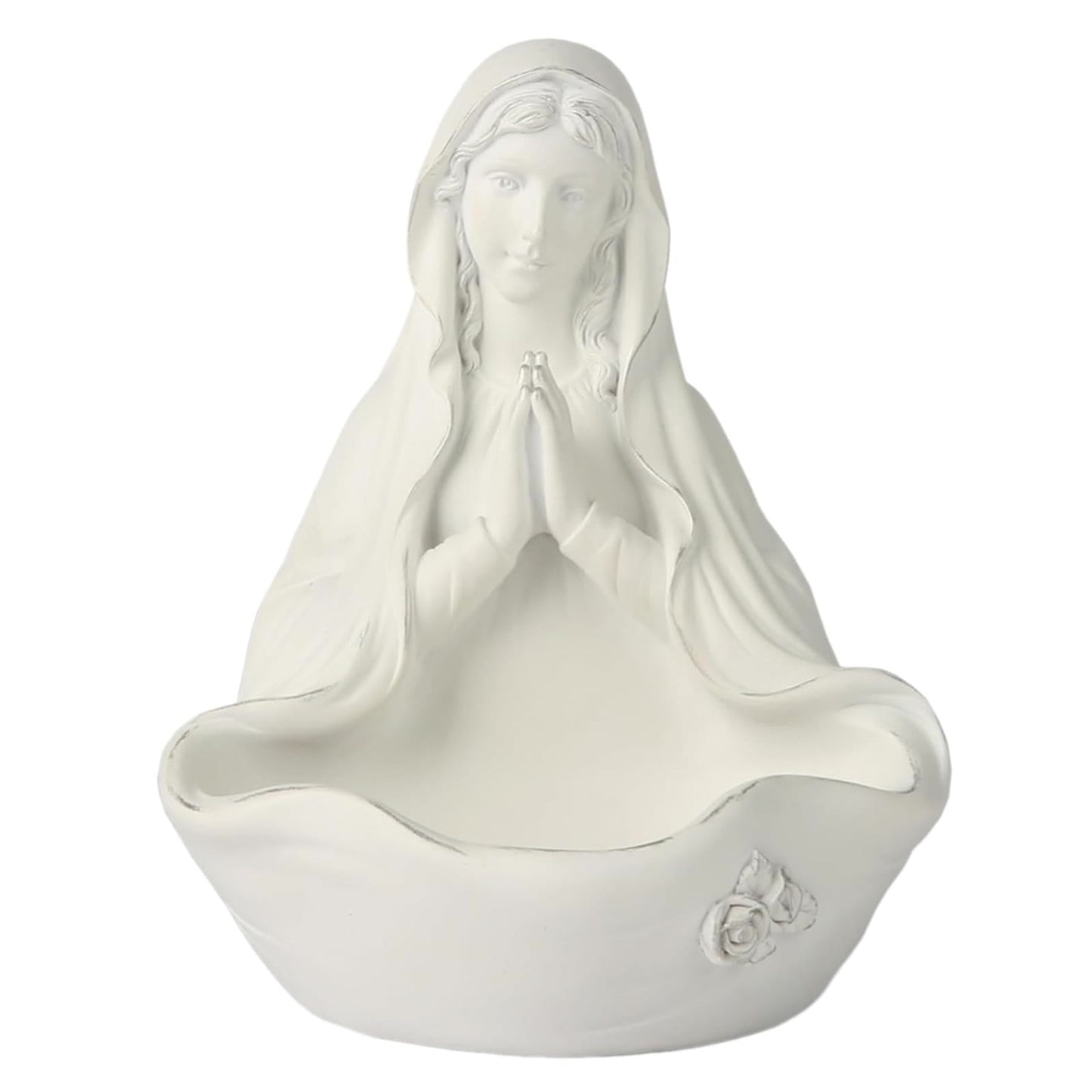 AMUSOUL Our Lady white Rosary Holder Container: Embracing Tranquility with Divine Grace
