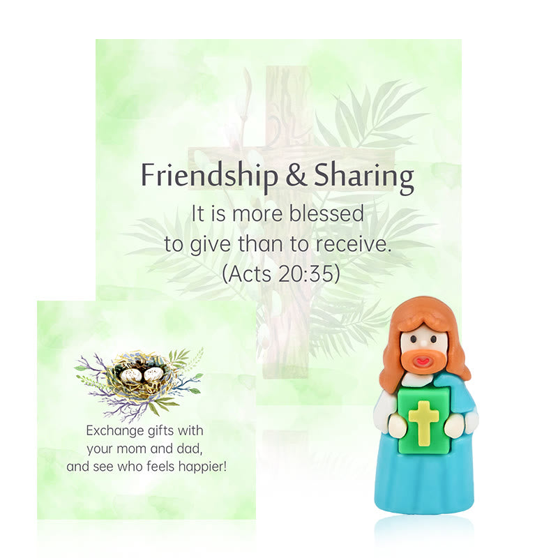 AMUSOUL 5/10/20/30pcs Bible Verse Cards with Mini Jesus Figurines & Interactive Questions: Inspire and Educate