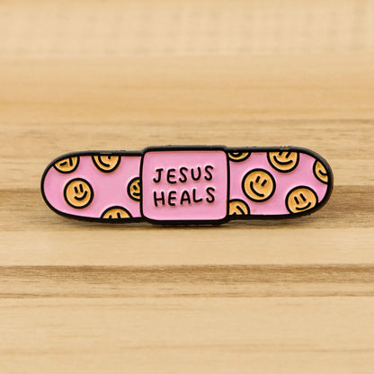 AMUSOUL  3styles Jesus Quote Cartoon Metal Brooches: A Blend of Faith and Whimsy