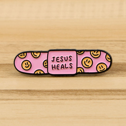 AMUSOUL  3styles Jesus Quote Cartoon Metal Brooches: A Blend of Faith and Whimsy