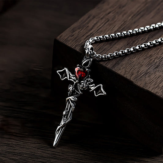 AMUSOUL 99 Sterling Silver 2colors Thorn Rose Crucifix Necklace: A Fusion of Gothic Elegance and Dark Romance