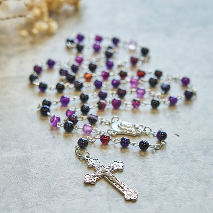 AMUSOUL 6mm Purple Agate Rosary: A Reminder of God's Regal & Divine Nature
