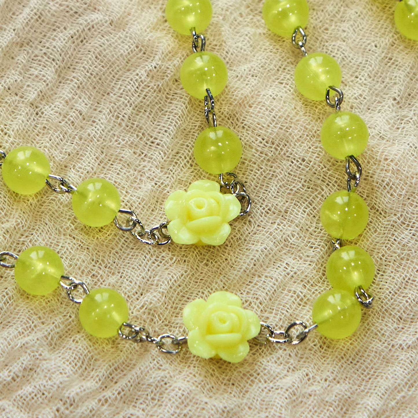 AMUSOUL  8mm Luminous Glow-in-Dark Beads Flower Rosary: A Divine Light