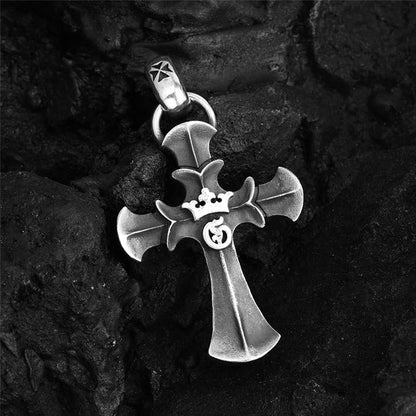 AMUSOUL 925 Sterling Silver Vintage Cross with Crown Necklace: A Timeless Token of Religious Devotion