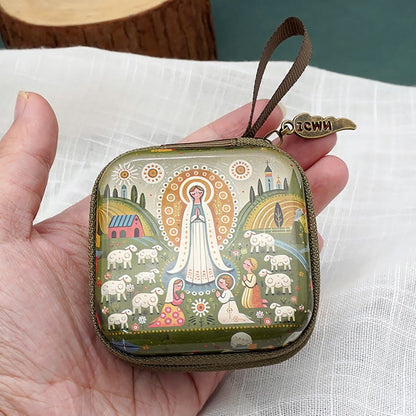 AMUSOUL  9 Patterns Cartoon Style Square Rosary Cases: A Beautiful Blend of Faith and Function