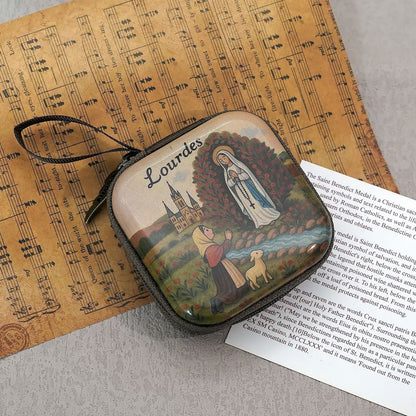 AMUSOUL  9 Patterns Cartoon Style Square Rosary Cases: A Beautiful Blend of Faith and Function