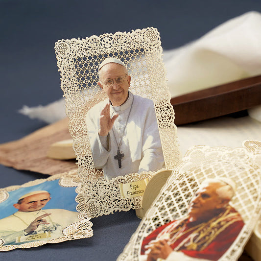 AMUSOUL  Vintage Style Papal Bookmark with Delicate Lace and Pope Francis: Spiritual Grace
