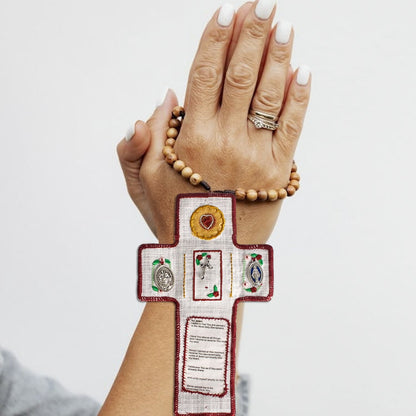 AMUSOUL  Classic Style Handcrafted Pocket Shrine with a Cross Inside