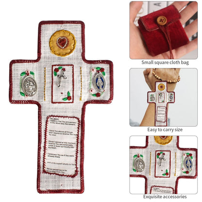 AMUSOUL  Classic Style Handcrafted Pocket Shrine with a Cross Inside
