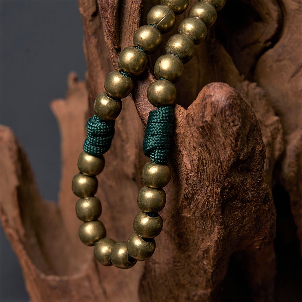 AMUSOUL Crucifix of 10 mm Round Bronze Acrylic Paracord Rosary