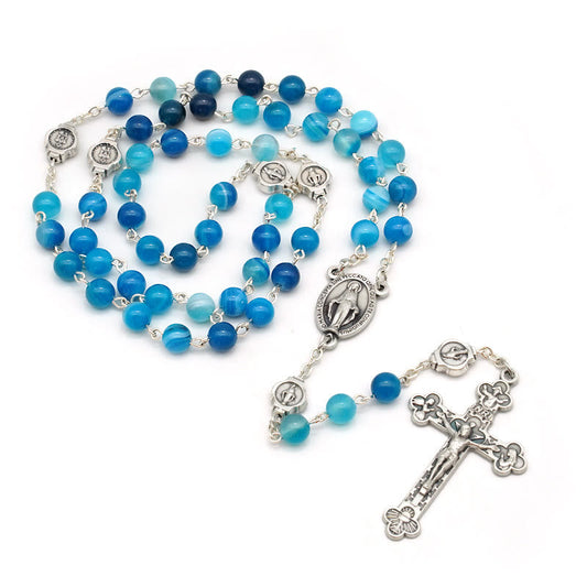 AMUSOUL  Agate Blessing Prayer Rosary (3 color)