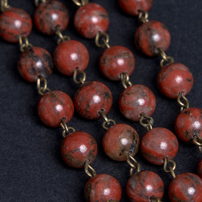 AMUSOUL Our Lady Seven Sorrows Natural Sesame Stone Rosary