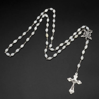 AMUSOUL Blessed Virgin Mary: Catholic Mother-of-Pearl Rosary