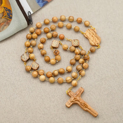 AMUSOUL Quality Handmade Olive/Rosewood/Ebony Beads Prayer Rosary