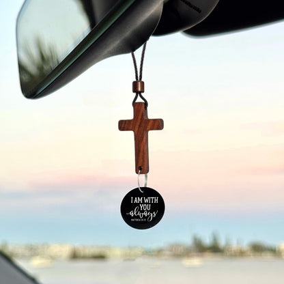 AMUSOUL Rearview Mirror Cross Pendant – Daily Scripture Tap Access
