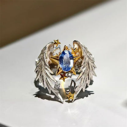 Vintage Angel Wings & Bethlehem Star Ring