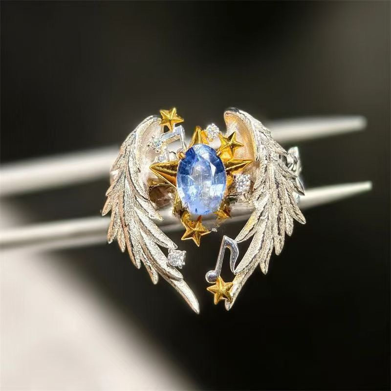Vintage Angel Wings & Bethlehem Star Ring