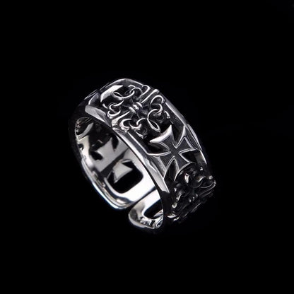 AMUSOUL Classic Cross Signet Ring – Symbol of Strength and Devotion