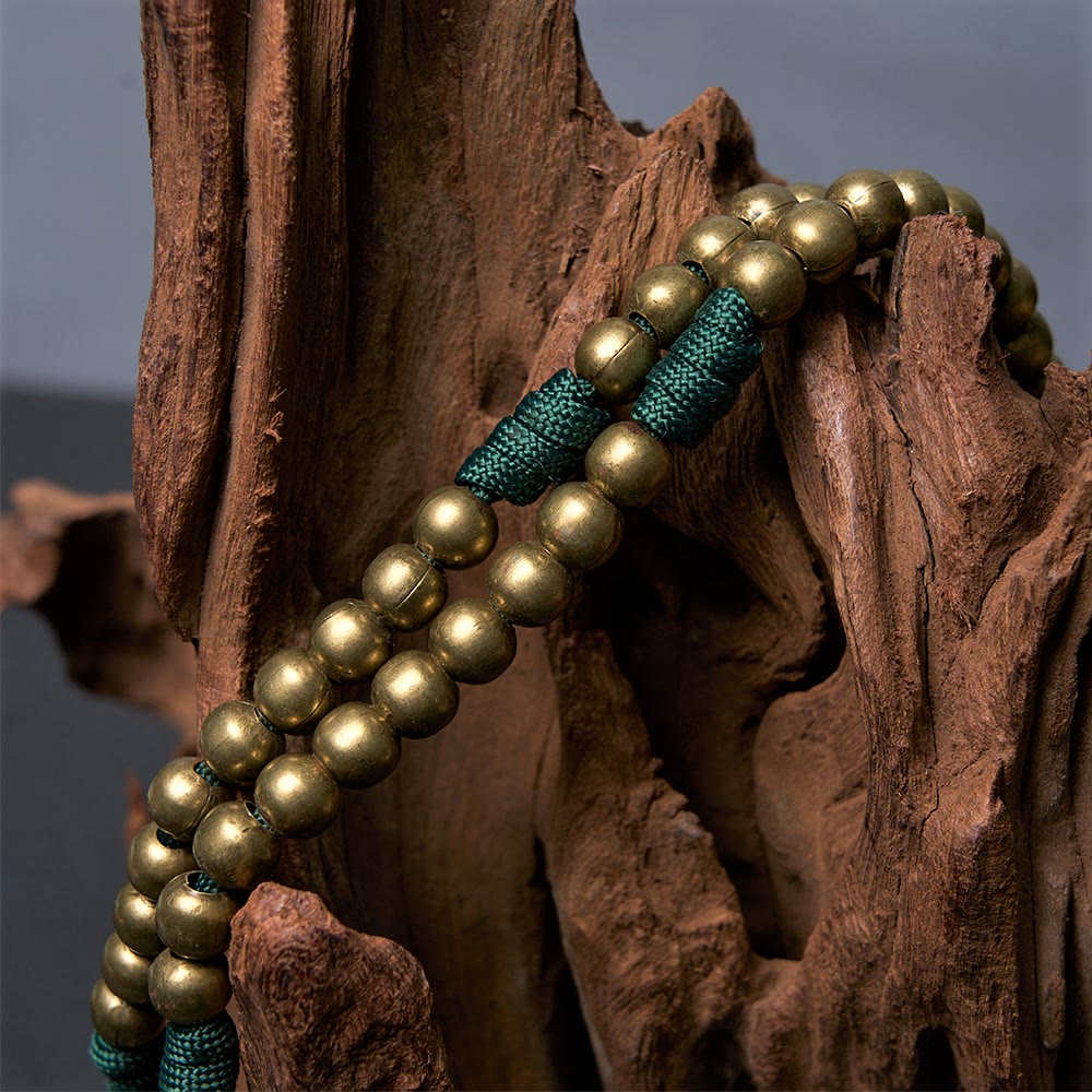 AMUSOUL Crucifix of 10 mm Round Bronze Acrylic Paracord Rosary