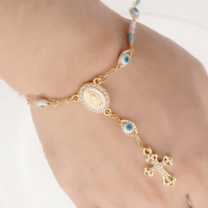 AMUSOUL Our Lady of the Cross Bracelet/Car Rosary for Rearview Mirror